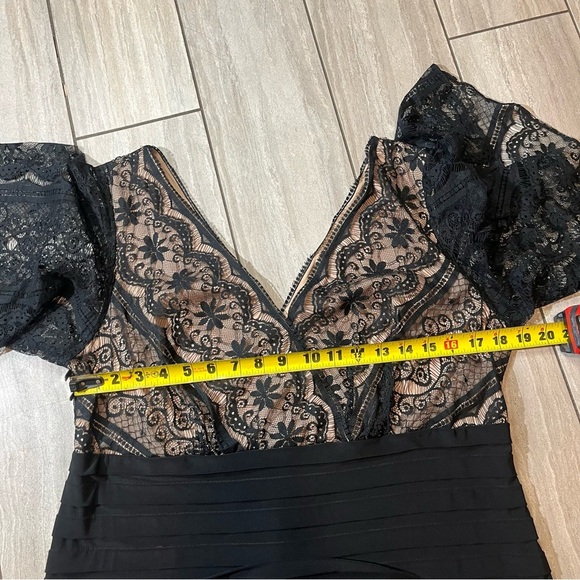 Adrianna Womens Papell Black with Lace Cocktail Pencil Dress Size 14W - Picture 4 of 6